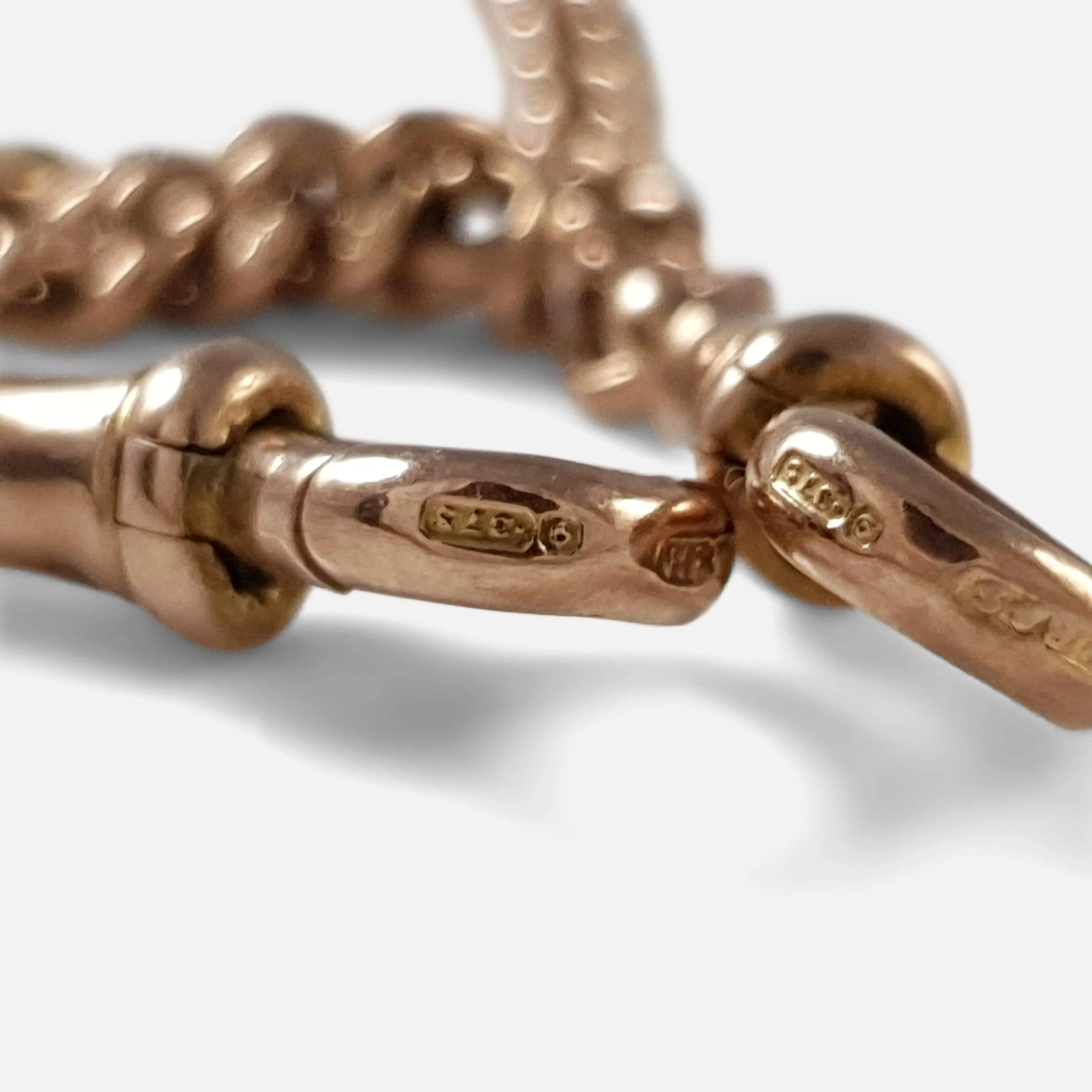 9ct Rose Gold Graduating Double Albert Watch Chain 26.8 grams