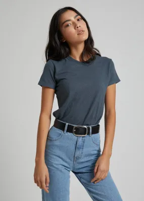 Afends Womens Hemp Basics - Standard Fit Tee - Slate