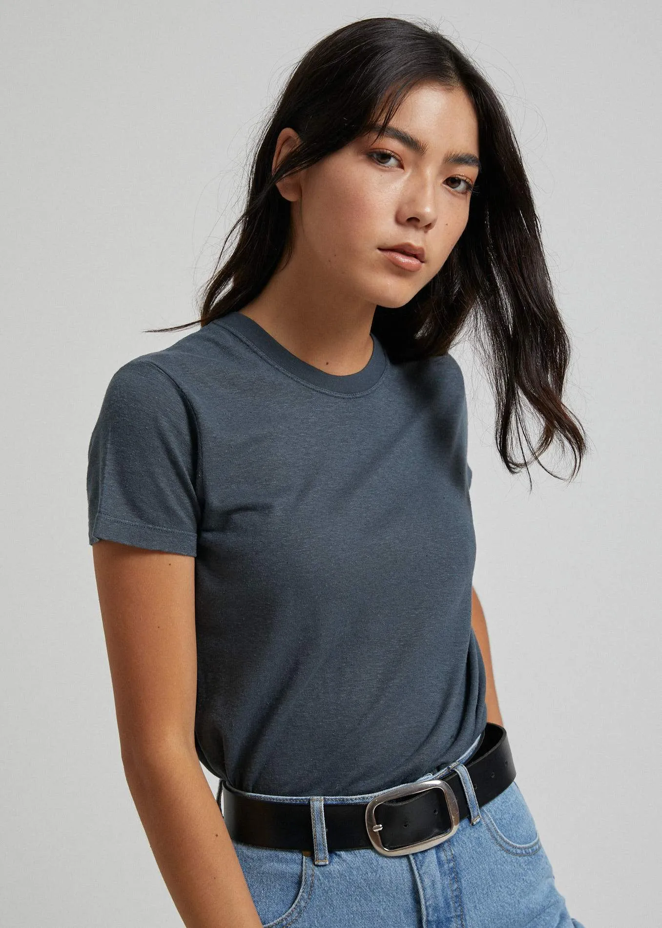 Afends Womens Hemp Basics - Standard Fit Tee - Slate