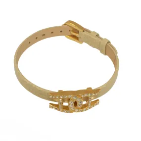 Aigner A Logo Leather Bracelet