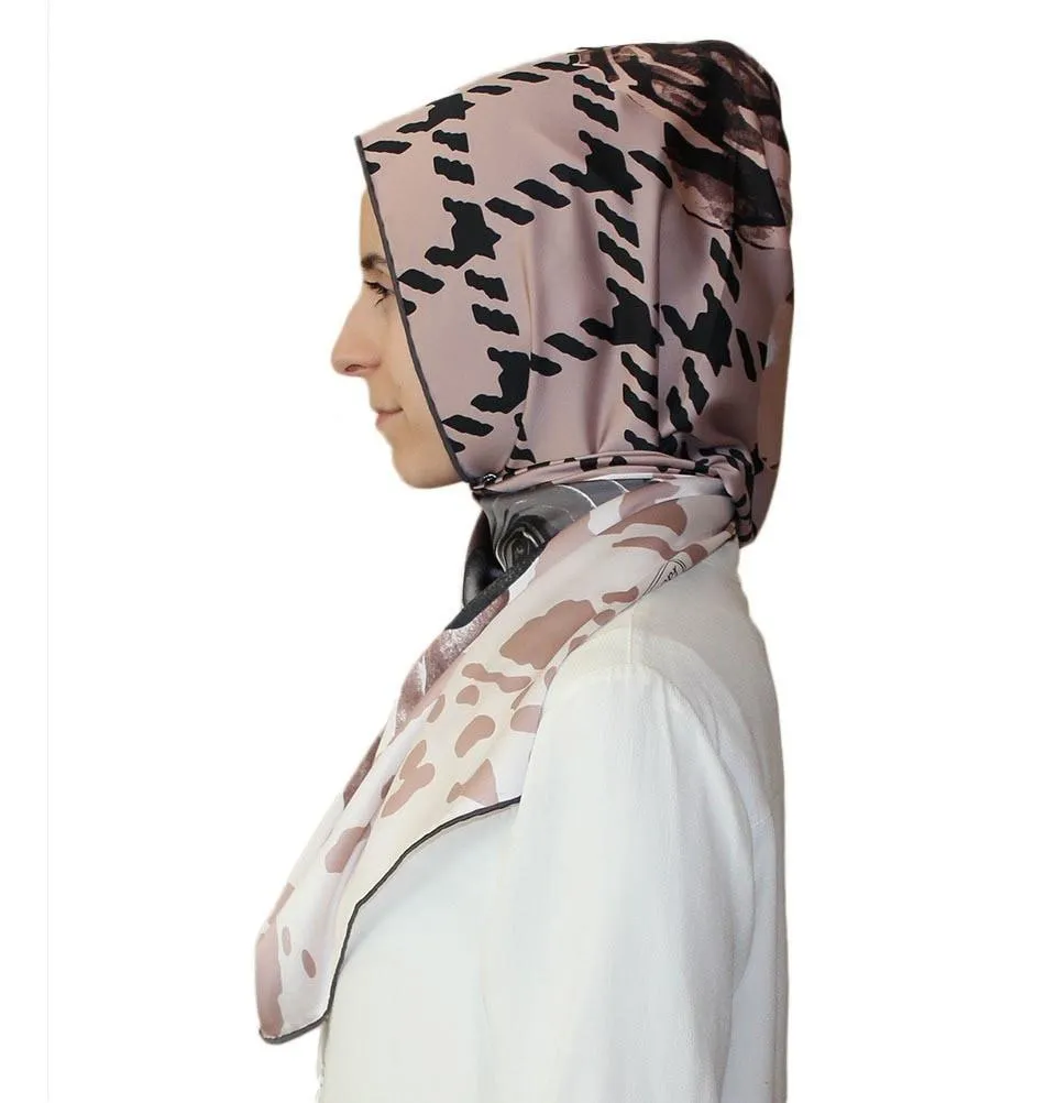 Aker Satin Square Hijab Scarf 6648 911 Beige