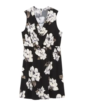 Albizia Cowl Neck Dress | Black / White