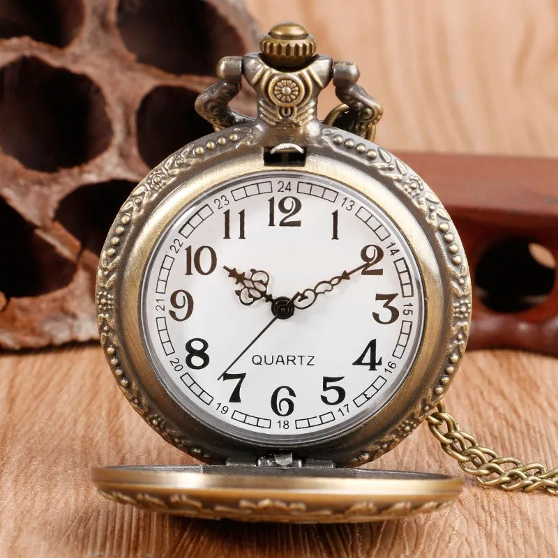 Alice In Wonderland Steampunk Pocket Watch on Necklace Chain