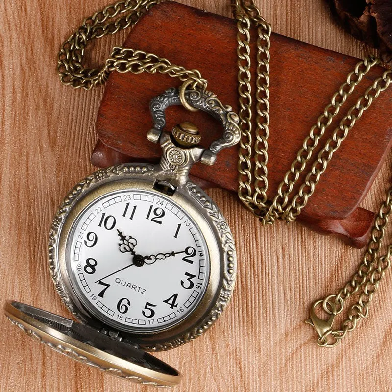 Alice In Wonderland Steampunk Pocket Watch on Necklace Chain
