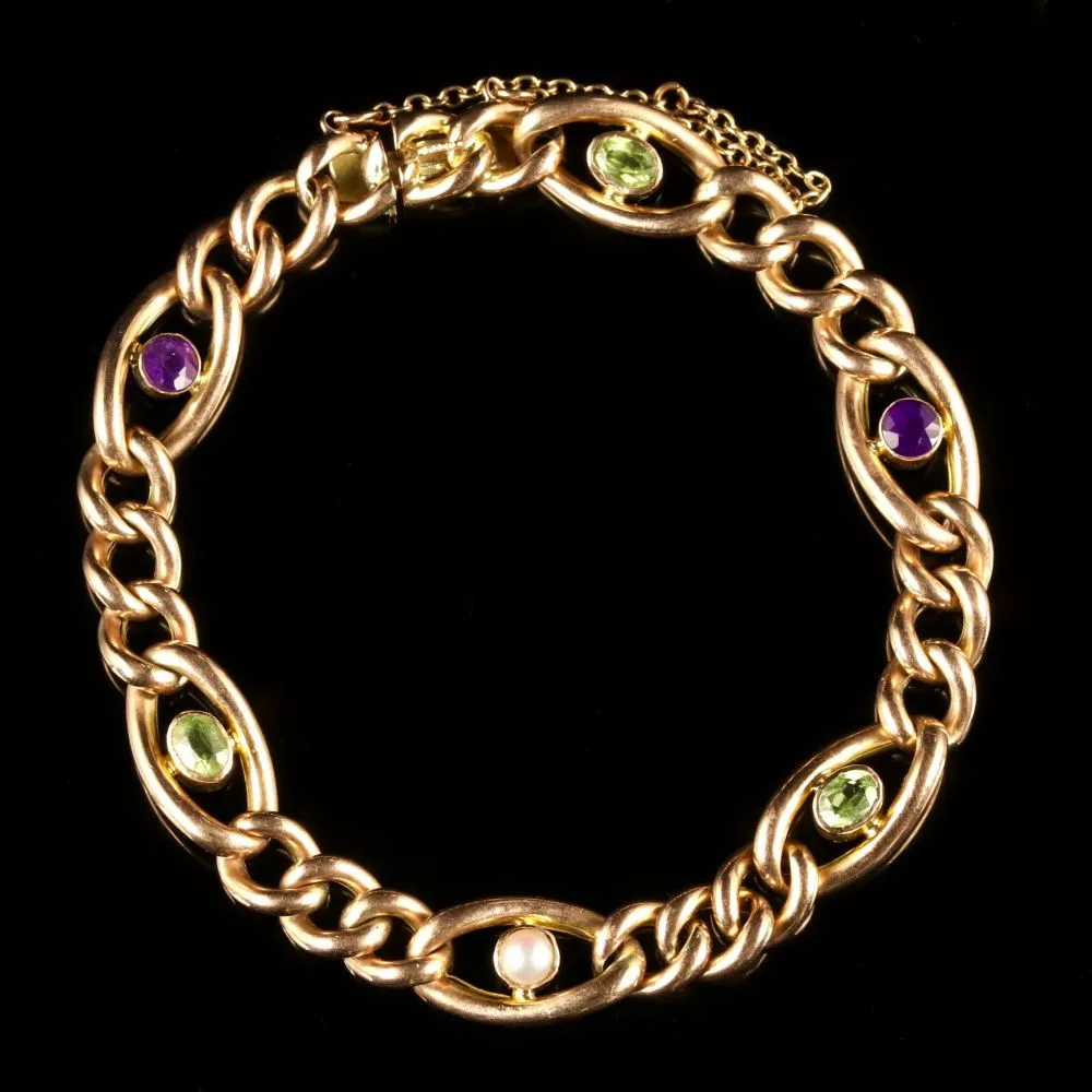 Antique Victorian Suffragette 9Ct Bracelet Circa 1900
