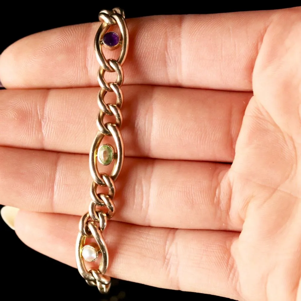 Antique Victorian Suffragette 9Ct Bracelet Circa 1900