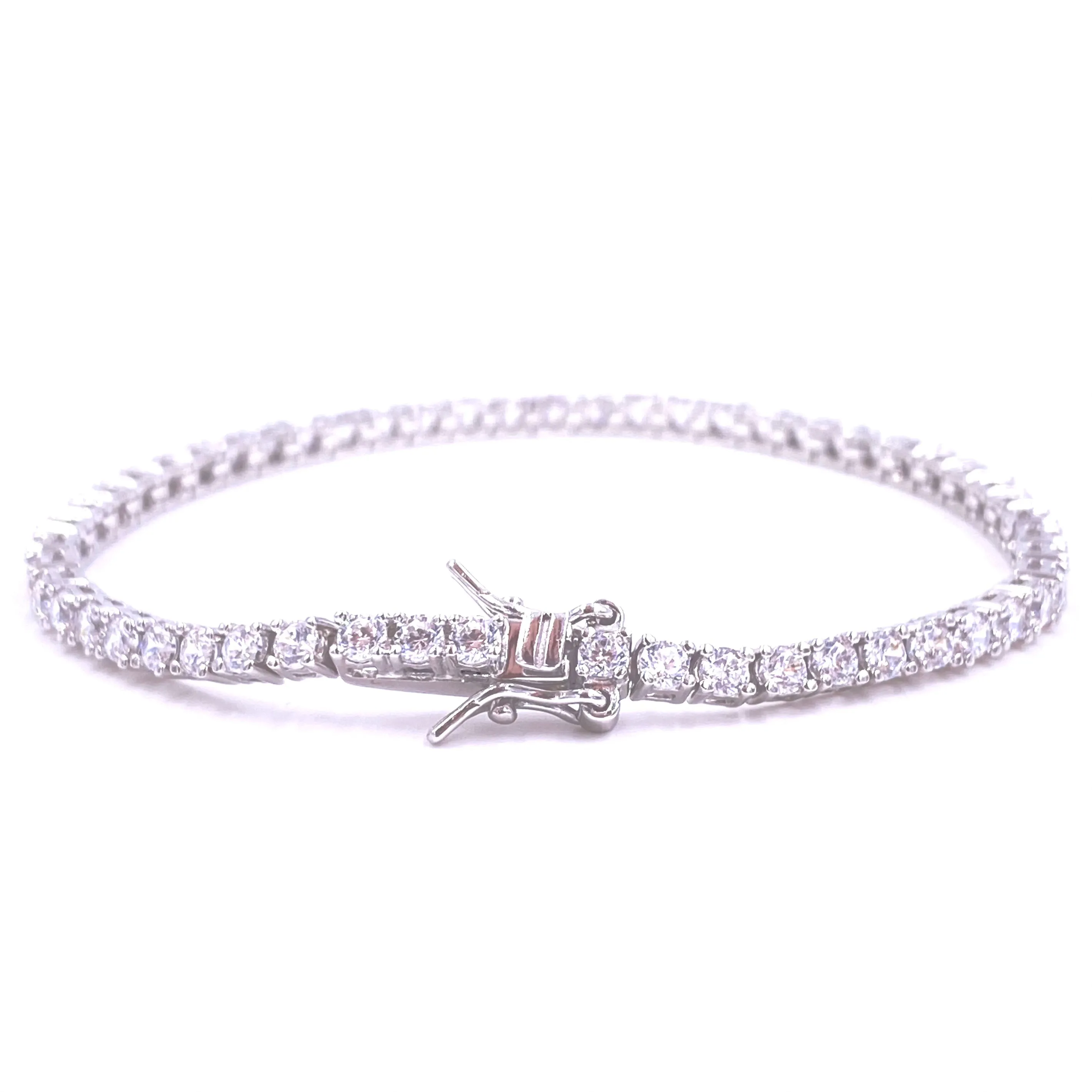 Ashley Gold Sterling Silver Prong Set 4.50CTW CZ Tennis Bracelet