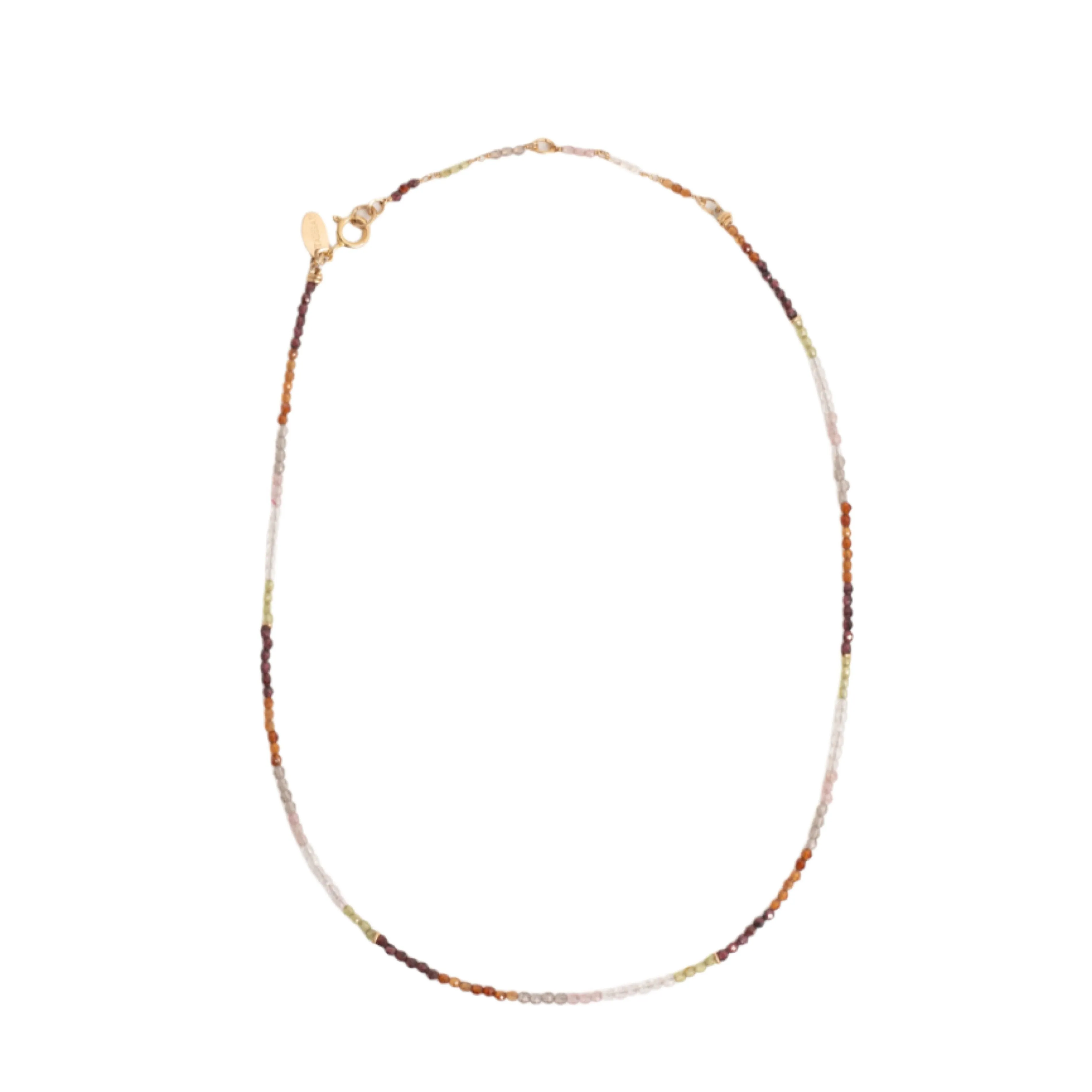 Aurora Necklace #1 - White Quartz, Garnet, Peridot & Spessartite