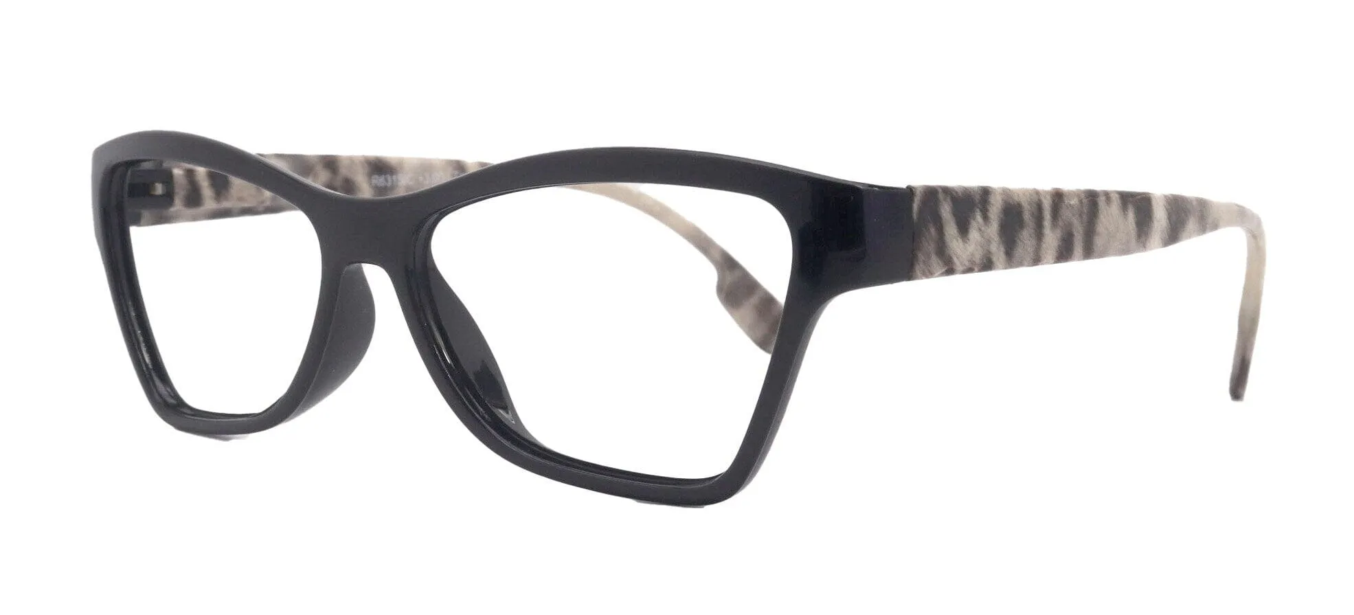 Avian,  (Premium) Reading Glasses, High End Reader  1.25 to  3 Magnifying Eyeglass, Cat Eye (Black N Brown) Feather Pattern. NY Fifth Avenue