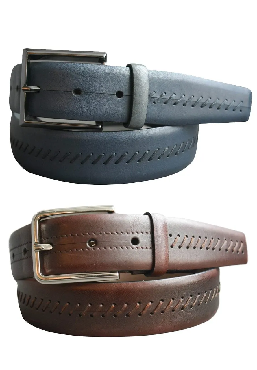 B16 Leather Saddle Stitch Belt