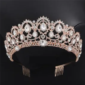 Baroque Style Crystal Tiara Bridal Wedding Day Crown