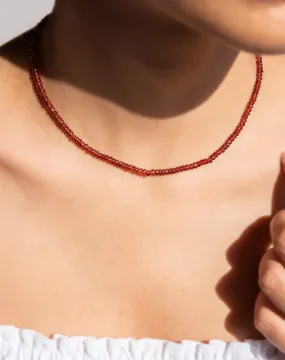 Beaded Garnet Necklace, Capricorn