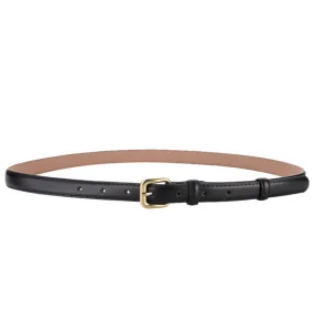 Black Women's Leather Belts with Gold Buckle 黑色女士金扣皮帶 KCBELT1113