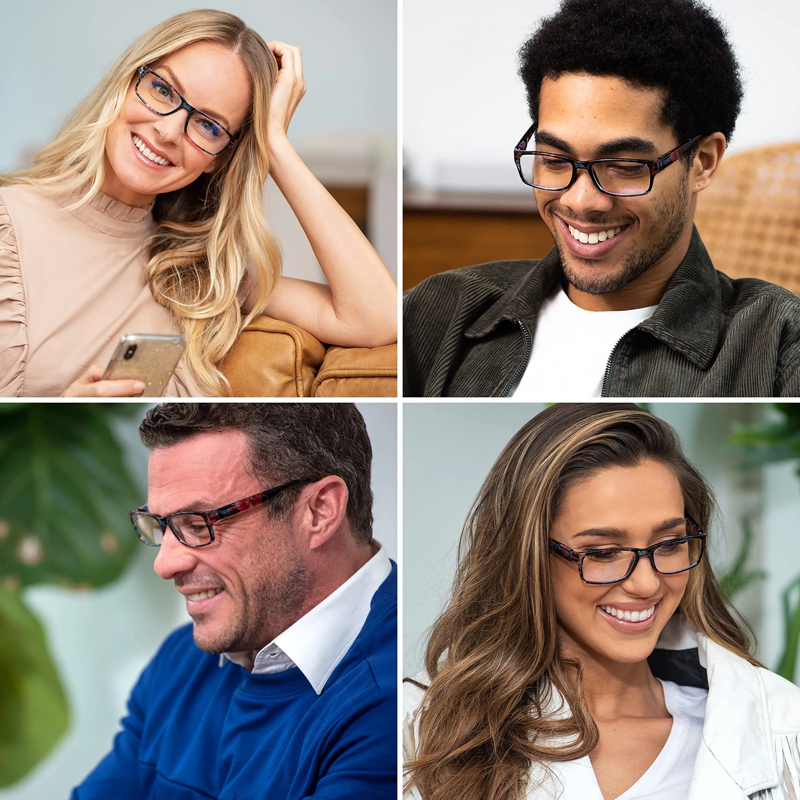 Blue-Light-Blocking-Reading-Glasses-Floral-0-00-Magnification Anti Glare