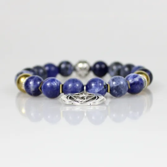 Blue Sodalite Ajna Chakra Bead Bracelet