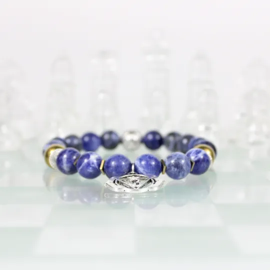 Blue Sodalite Ajna Chakra Bead Bracelet