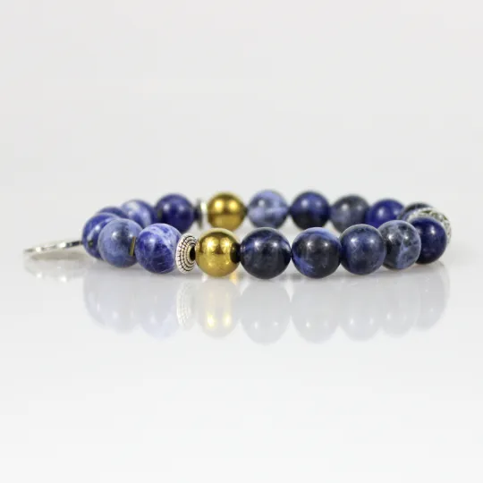 Blue Sodalite Ajna Chakra Bead Bracelet