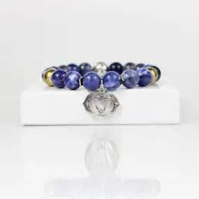 Blue Sodalite Ajna Chakra Bead Bracelet