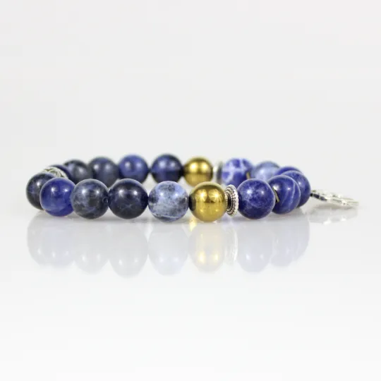 Blue Sodalite Ajna Chakra Bead Bracelet
