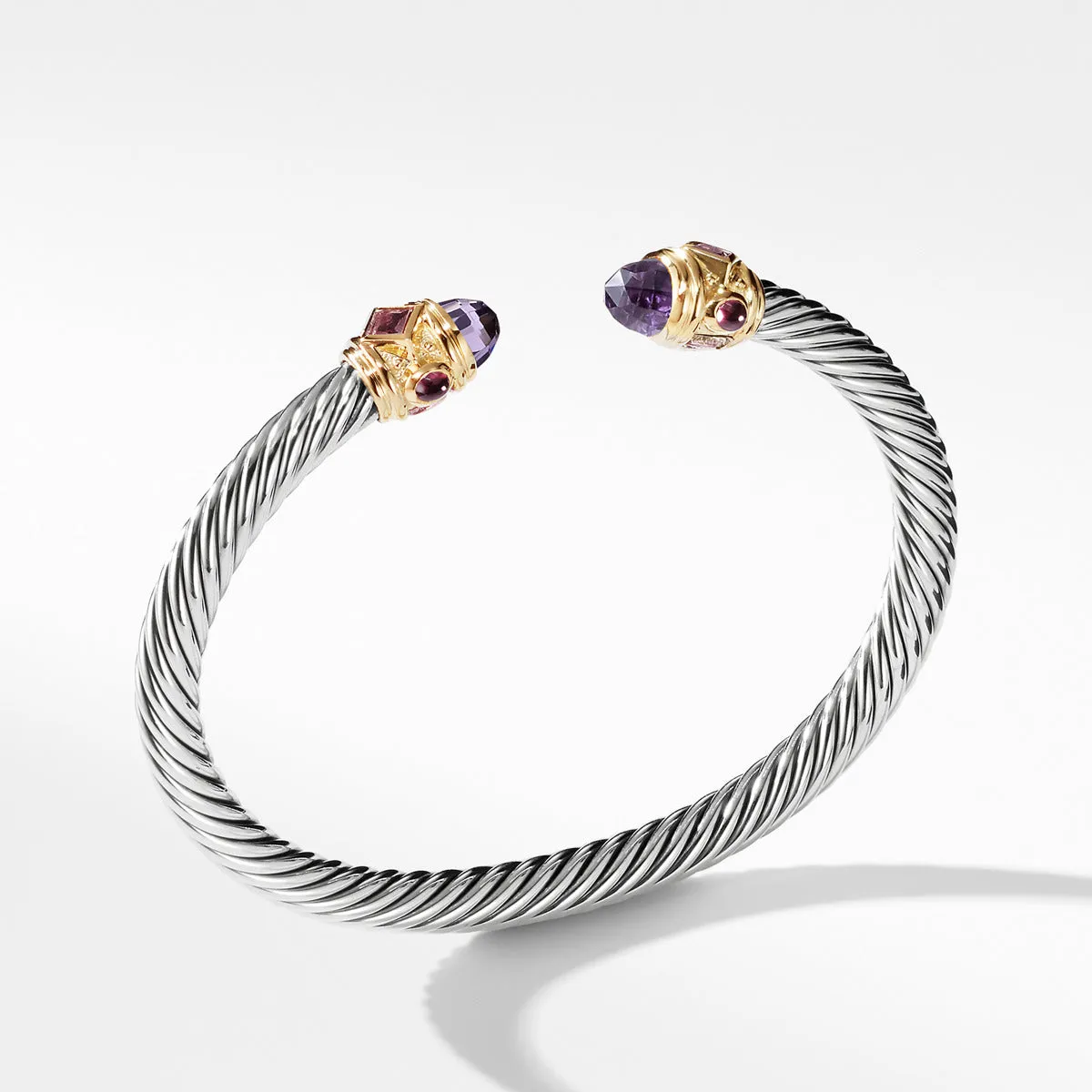 Bracelet with Amethyst, Pink Tourmaline, Rhodalite Garnet and 14K Gold