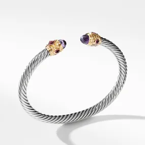 Bracelet with Amethyst, Pink Tourmaline, Rhodalite Garnet and 14K Gold