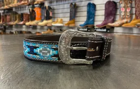 BT-700 - Ranger Belt Company Dark Brown Aztec Embroidery Belt