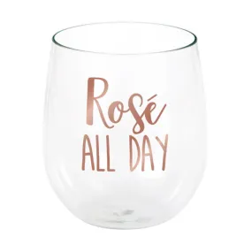 Bulk Rose All Day Plastic Stemless Wine Glasses (6 per Case)