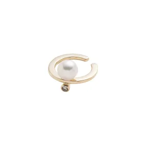 Bumble Bee Ear Cuff - Pearl & Diamond
