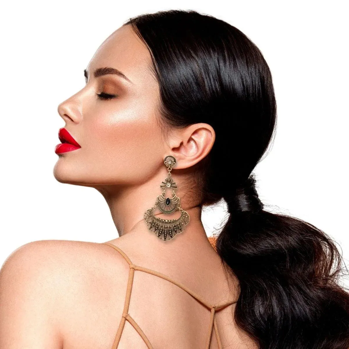 Burnished Gold Chandelier Earrings: Elegance for Any Occasion