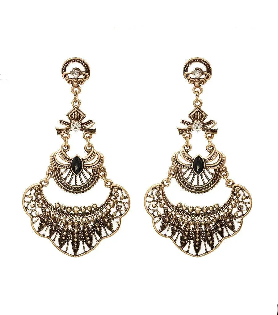 Burnished Gold Chandelier Earrings: Elegance for Any Occasion