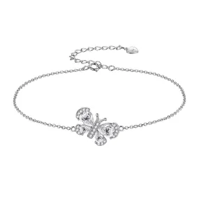 Butterfly Bracelet Birthstone April Diamond Crystal Women Girls Jewelry Birthday Gift