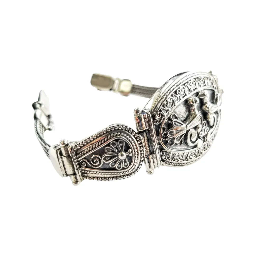 Byzantine bracelet in sterling silver 925 with birds