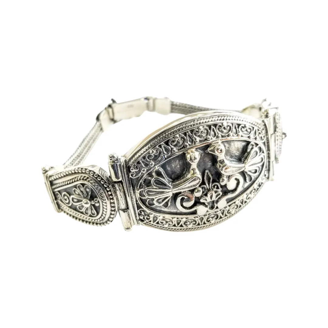 Byzantine bracelet in sterling silver 925 with birds