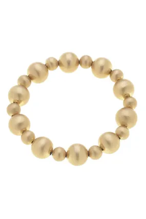 Canvas Ember Ball Bead Stretch Bracelet in Gold