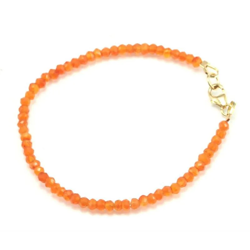 Carnelian Faceted Bracelet with Gold Filled Trigger Clasp