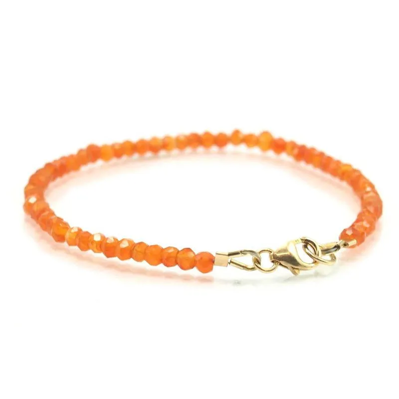 Carnelian Faceted Bracelet with Gold Filled Trigger Clasp