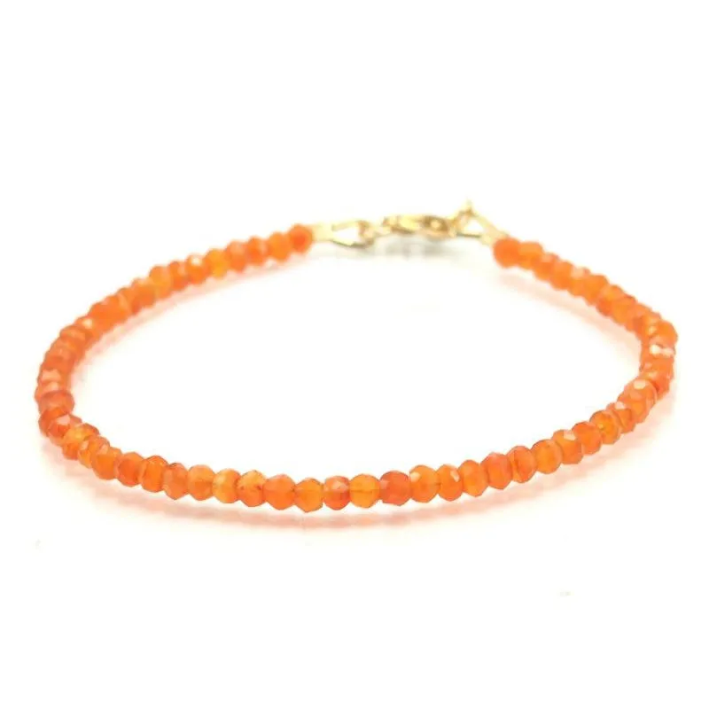 Carnelian Faceted Bracelet with Gold Filled Trigger Clasp