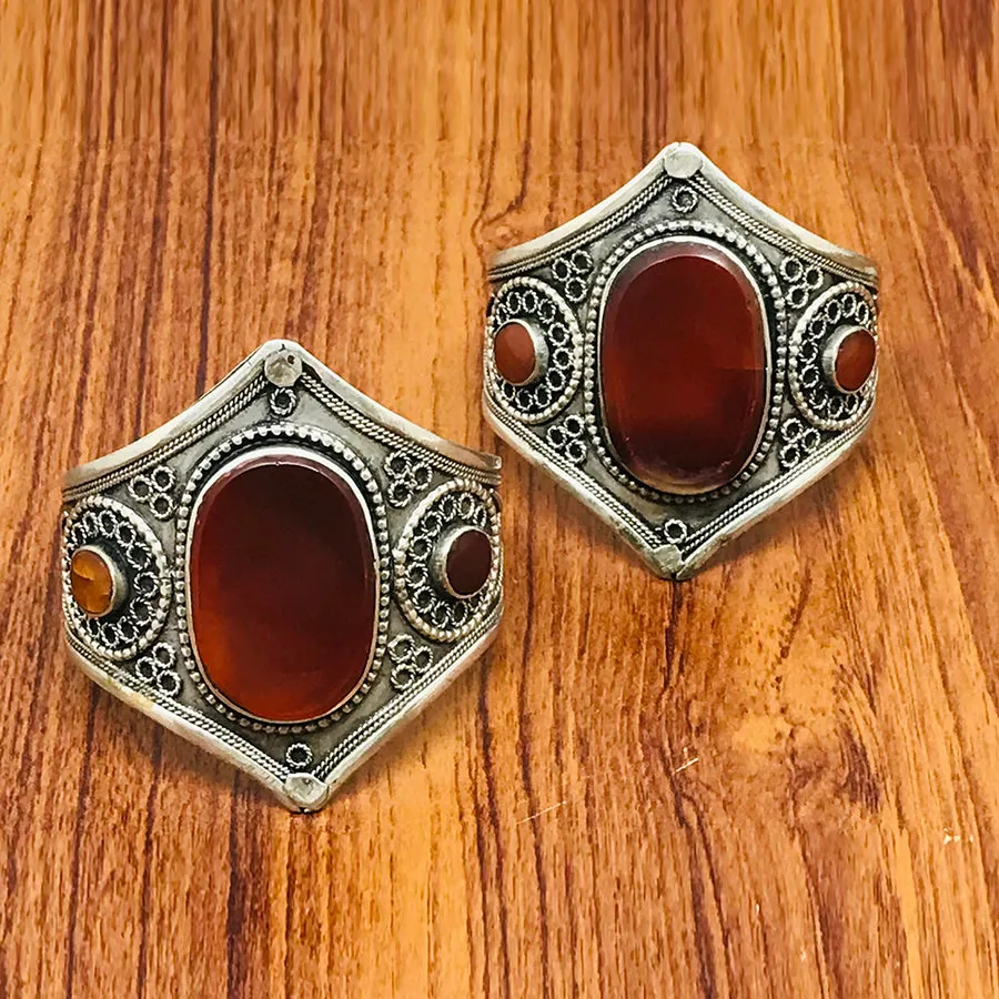 Carnelian Stone Lightweight Handcuff Bracelet