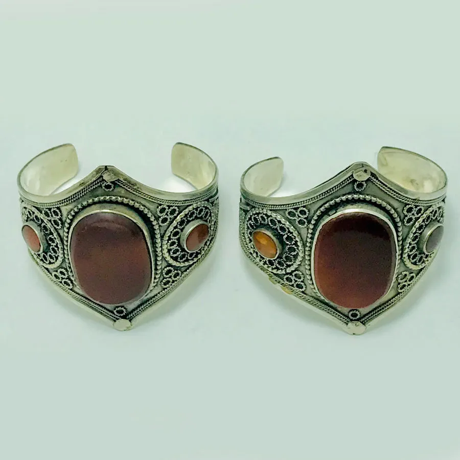 Carnelian Stone Lightweight Handcuff Bracelet