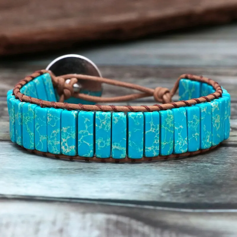 Chakra Handmade Tube Beads Bracelet