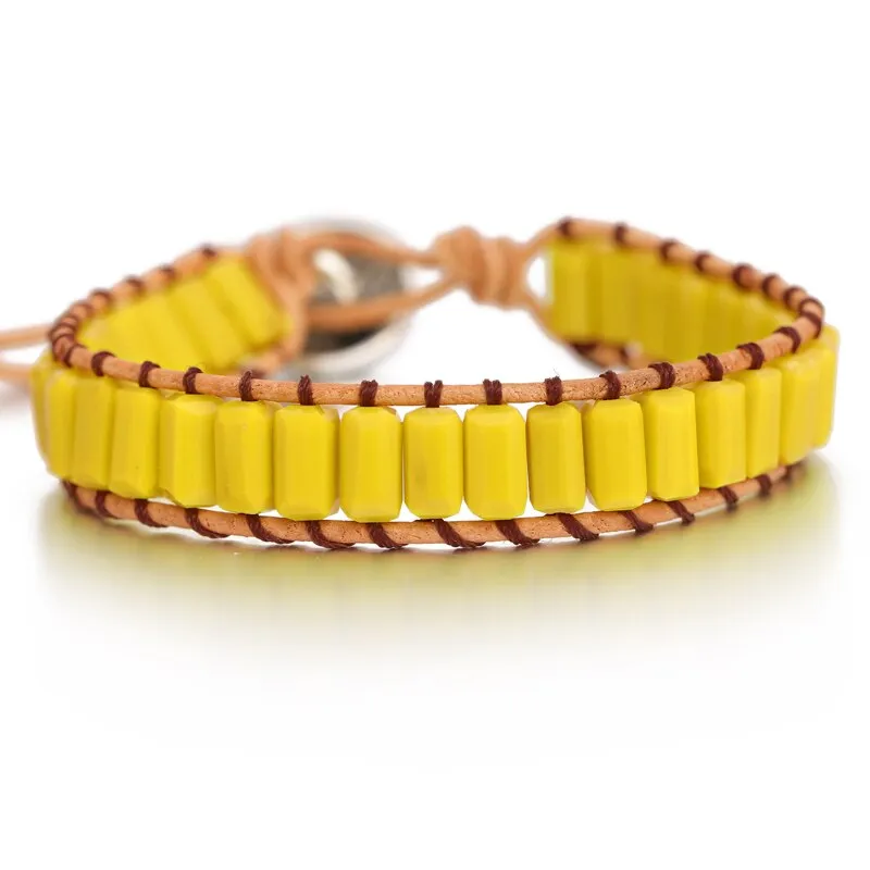 Chakra Handmade Tube Beads Bracelet