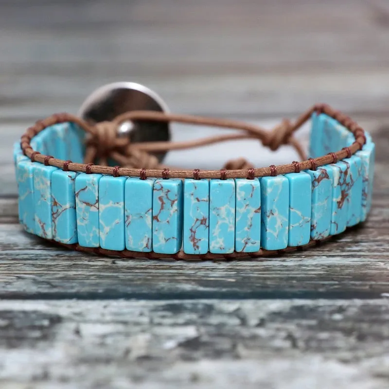 Chakra Handmade Tube Beads Bracelet