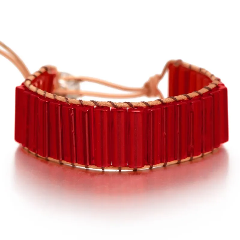 Chakra Handmade Tube Beads Bracelet