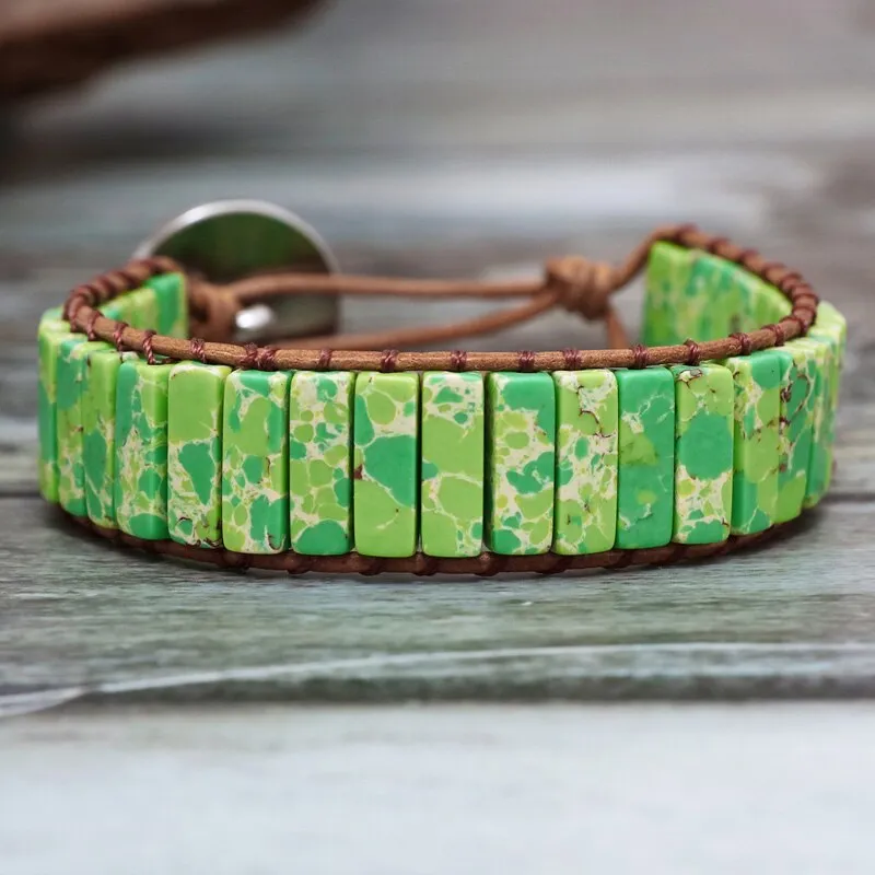 Chakra Handmade Tube Beads Bracelet