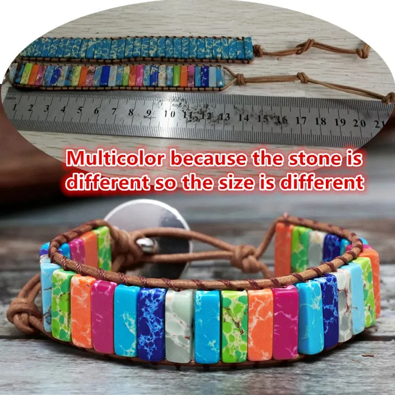 Chakra Handmade Tube Beads Bracelet