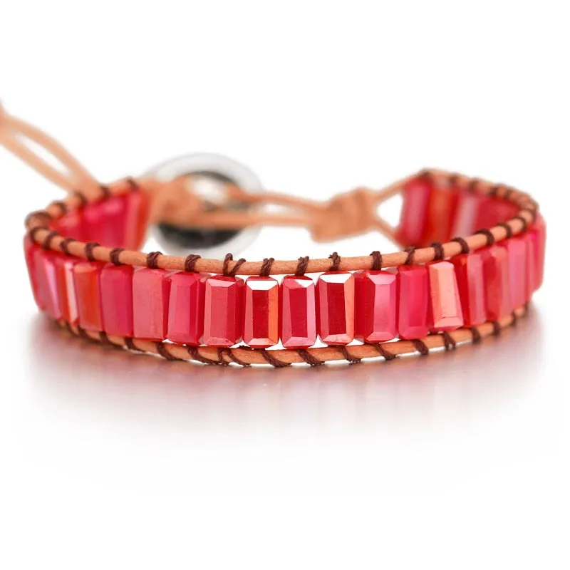 Chakra Handmade Tube Beads Bracelet