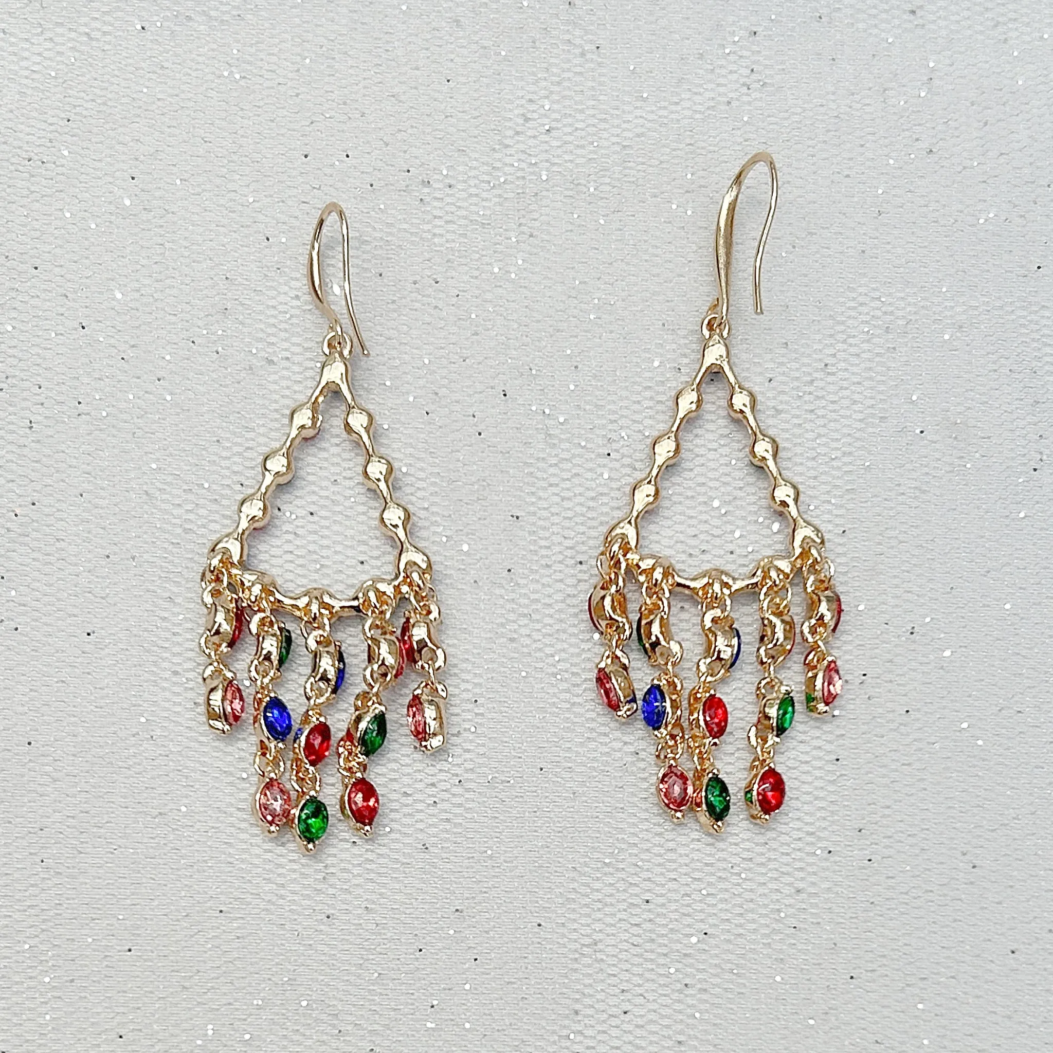Chandelier Earrings Colourful Earrings Gold