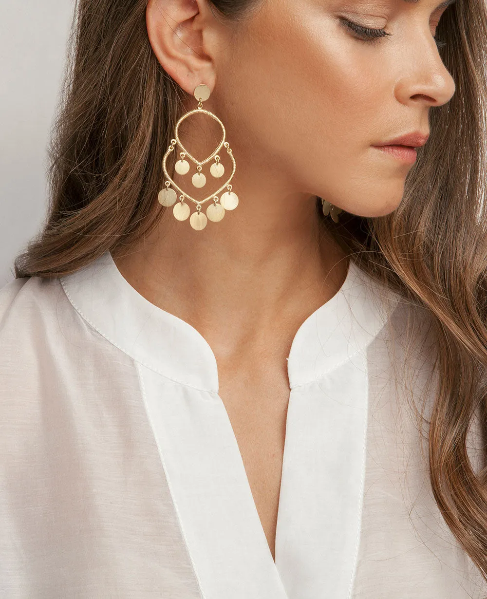 CHANDELIER EARRINGS "STEROPI" GOLD