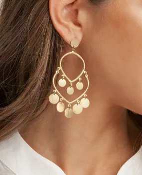 CHANDELIER EARRINGS "STEROPI" GOLD