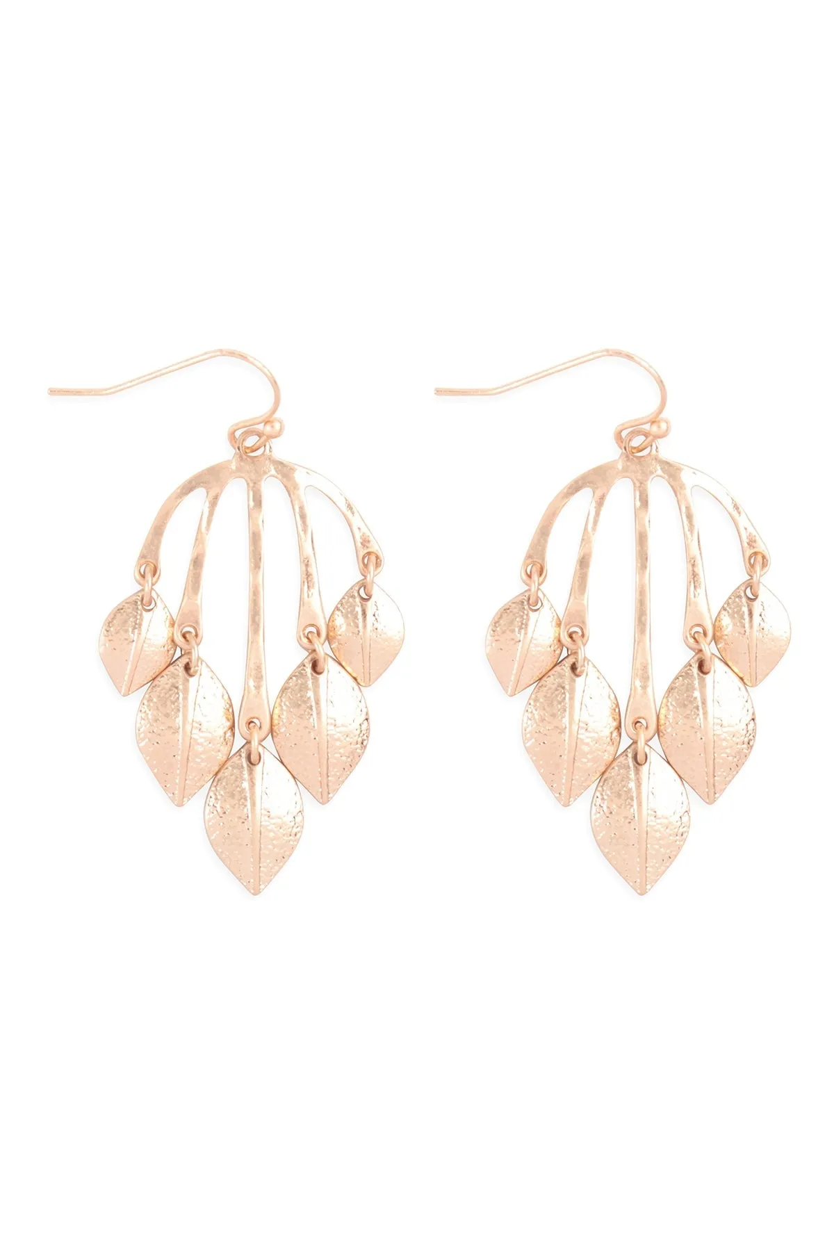 CHANDELIER LEAF DANGLE HOOK EARRINGS